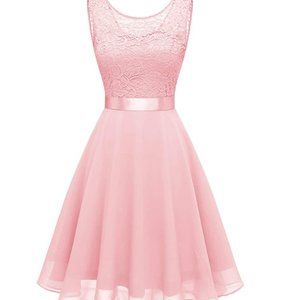 Women's short Floral Lace Bridesmaid Dress